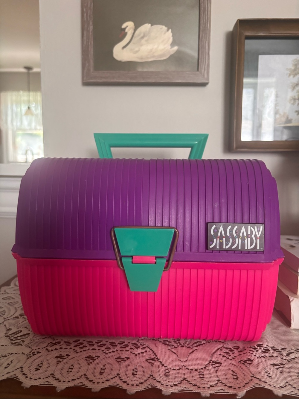 Vintage Sadsaby Train Case/Retro 80s Caboodles Style